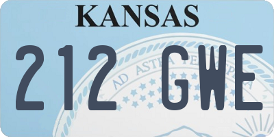 KS license plate 212GWE