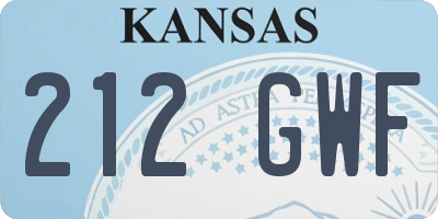 KS license plate 212GWF