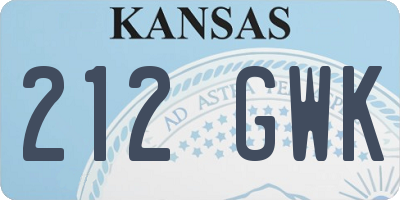 KS license plate 212GWK