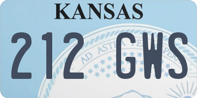 KS license plate 212GWS
