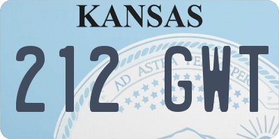 KS license plate 212GWT