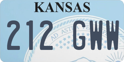 KS license plate 212GWW