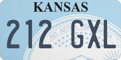 KS license plate 212GXL