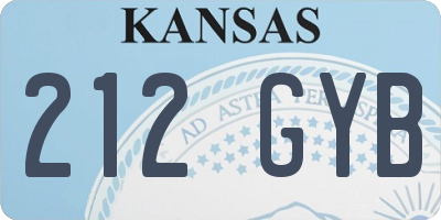 KS license plate 212GYB