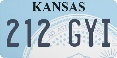 KS license plate 212GYI