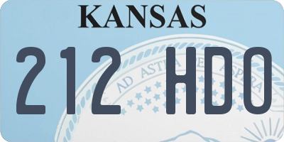 KS license plate 212HDO