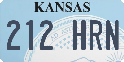 KS license plate 212HRN