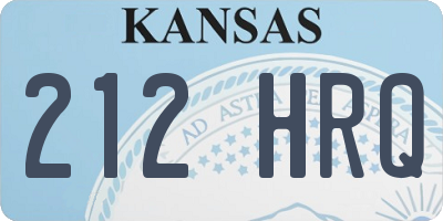 KS license plate 212HRQ