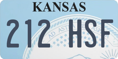 KS license plate 212HSF