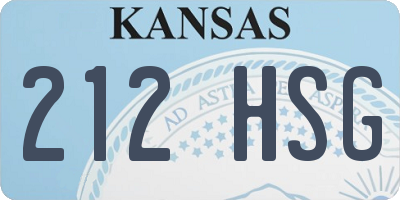 KS license plate 212HSG