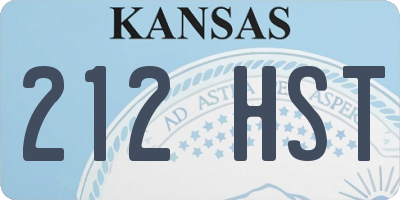 KS license plate 212HST