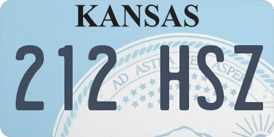 KS license plate 212HSZ
