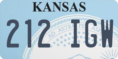 KS license plate 212IGW