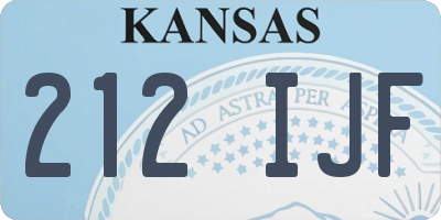 KS license plate 212IJF