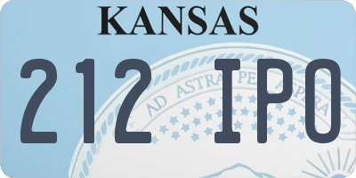 KS license plate 212IPO