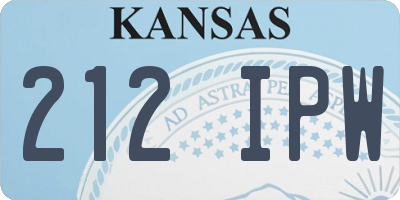 KS license plate 212IPW