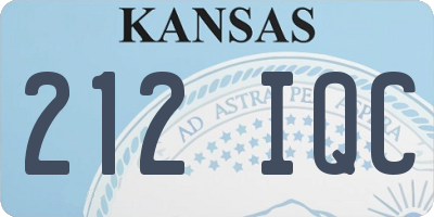 KS license plate 212IQC