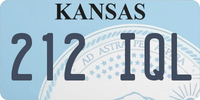 KS license plate 212IQL