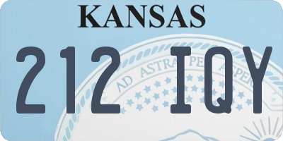 KS license plate 212IQY