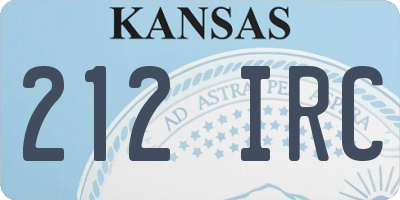 KS license plate 212IRC