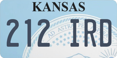 KS license plate 212IRD