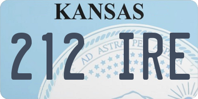 KS license plate 212IRE