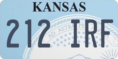 KS license plate 212IRF