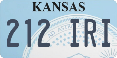 KS license plate 212IRI