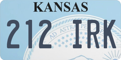 KS license plate 212IRK