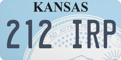 KS license plate 212IRP