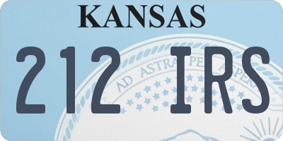 KS license plate 212IRS