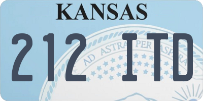 KS license plate 212ITD