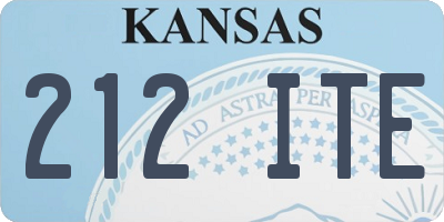 KS license plate 212ITE