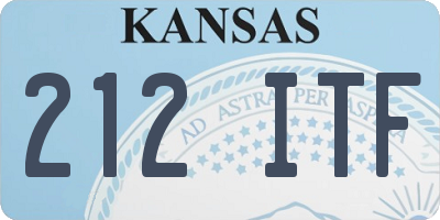 KS license plate 212ITF