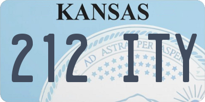 KS license plate 212ITY