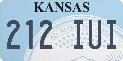 KS license plate 212IUI