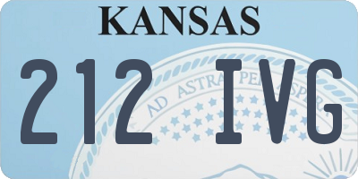 KS license plate 212IVG