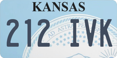 KS license plate 212IVK