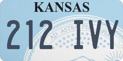 KS license plate 212IVY