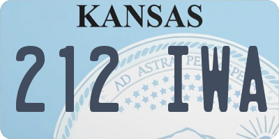 KS license plate 212IWA