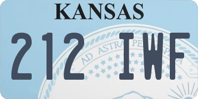 KS license plate 212IWF