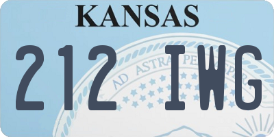KS license plate 212IWG