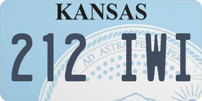 KS license plate 212IWI