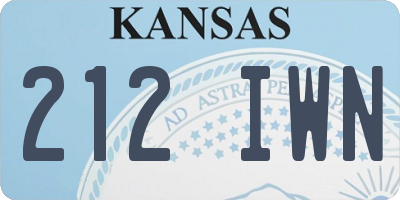 KS license plate 212IWN