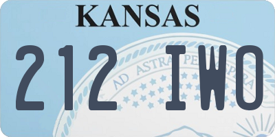 KS license plate 212IWO