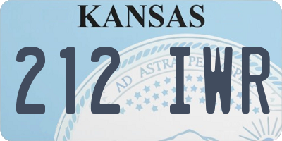 KS license plate 212IWR