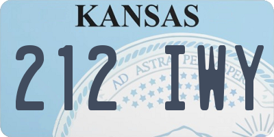 KS license plate 212IWY