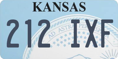 KS license plate 212IXF