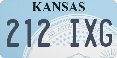 KS license plate 212IXG