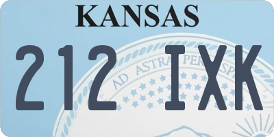 KS license plate 212IXK